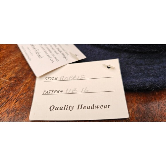 Jonathan Richards Robbie Navy Blue 100% Wool Tweed Hat 54/6 5/8, 1 1/2" Brim NWT - Picture 3 of 8